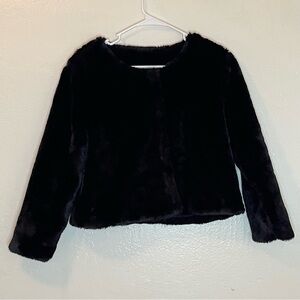 Adrianna Papell Black Faux Bolero Jacket Size Medium 3/4 Sleeve Holiday Evening